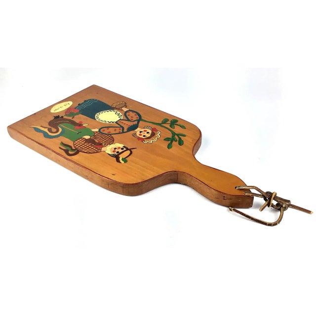 Shabby Chic 1924 Hand Painted Antique Wooden Cutting Board For Sale - Image 3 of 8