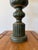 Late 20th Century Vintage Oversized Green and Gold Carved Table Lamp With Drum Shade For Sale - Image 5 of 9