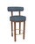 Contemporary Collector Modern Moca Bar Chair in Tricot Seafoam Fabric and Smoked Oak by Studio Rig For Sale - Image 3 of 6