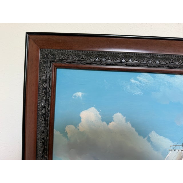 Paint K.Dossi Original Sailing Ship Oil Painting, Nautical Seascape, Maritime Art For Sale - Image 7 of 12