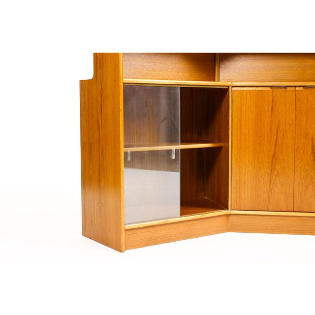 1960s Danish Modern Mid Century Teak Angular Dry Bar With Display Cabinet — Turnidge For Sale - Image 9 of 14