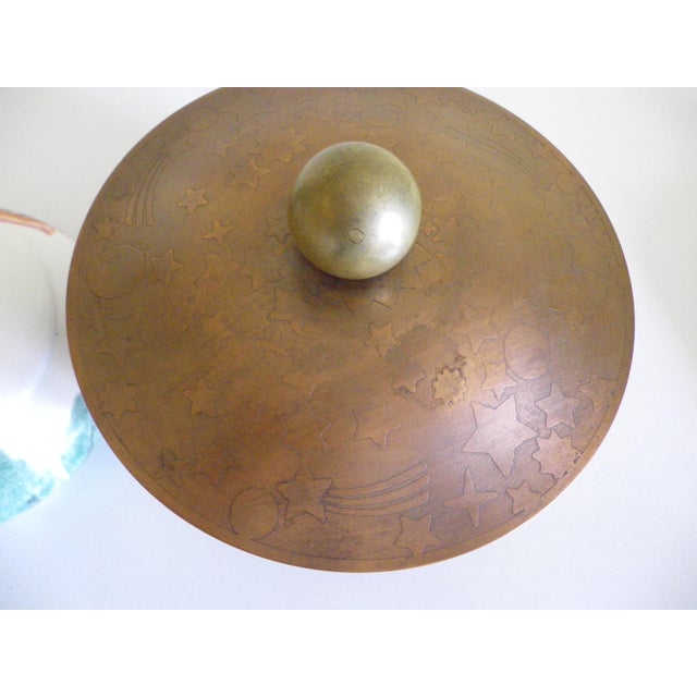 Mid-Century Modern Trinket Tray in Porcelain with Hand-Painted Decoration and Copper Alloy from Vallauris, 1950s, Set of 2 For Sale - Image 3 of 10