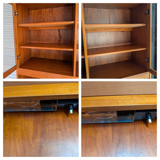 1970s Clausen & Son Danish Modern Teak and Veneer China Cabinet Display Hutch For Sale - Image 10 of 16