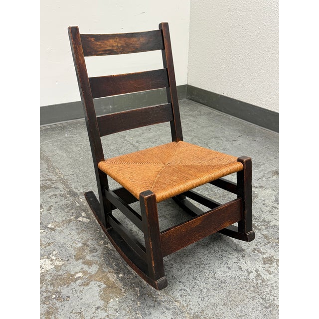 Traditional Gustav Stickley Model No. 305 Sewing Rocker, Antique For Sale - Image 3 of 12