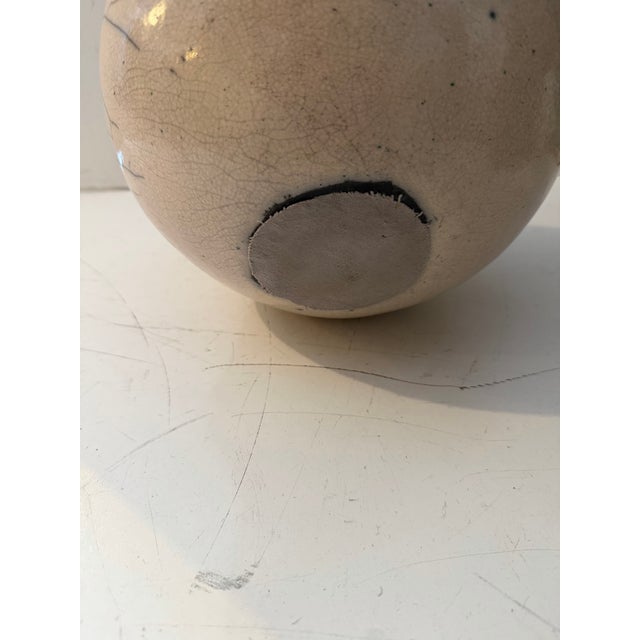 Vintage Michael Mick Raku Ceramic Sphere Sculpture For Sale - Image 9 of 9