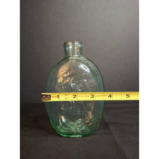Antique Albany Glass Works Historical Flask Gi-28 Steamboat Sailboat Aqua Glass 1840s For Sale - Image 15 of 17