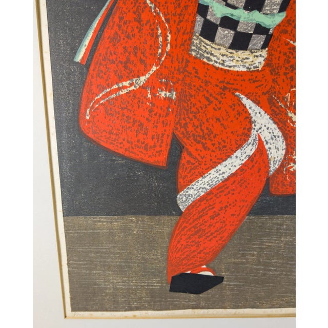 Mid-Century Japanese Woodblock Print by Kaoru Kawano For Sale In New York - Image 6 of 12