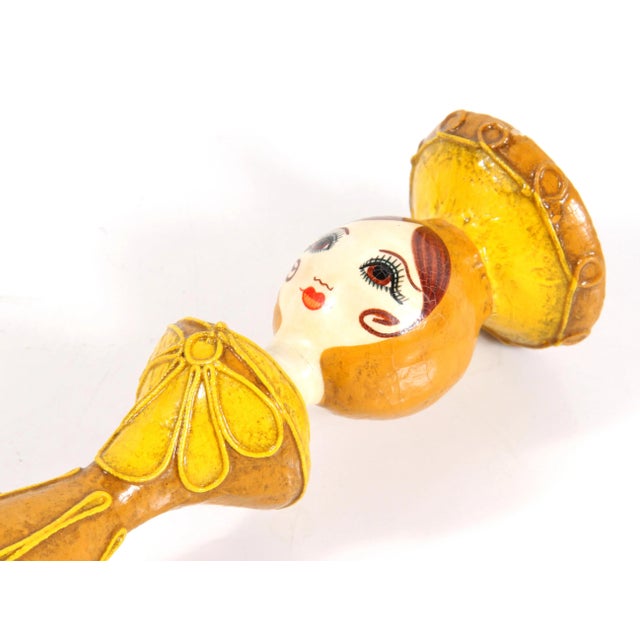 Paper Vintage 1960's Gemma Taccogna Mexican Paper Mache Candle Stick Holder For Sale - Image 7 of 8