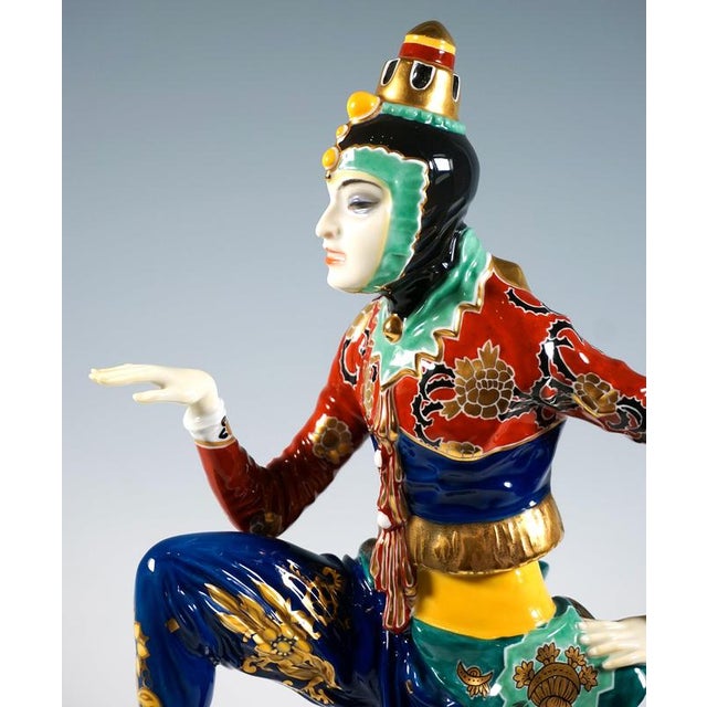 Gold Art Deco Porcelain Figure by C. Holzer-Defanti for Rosenthal, Germany, 1920s For Sale - Image 8 of 11