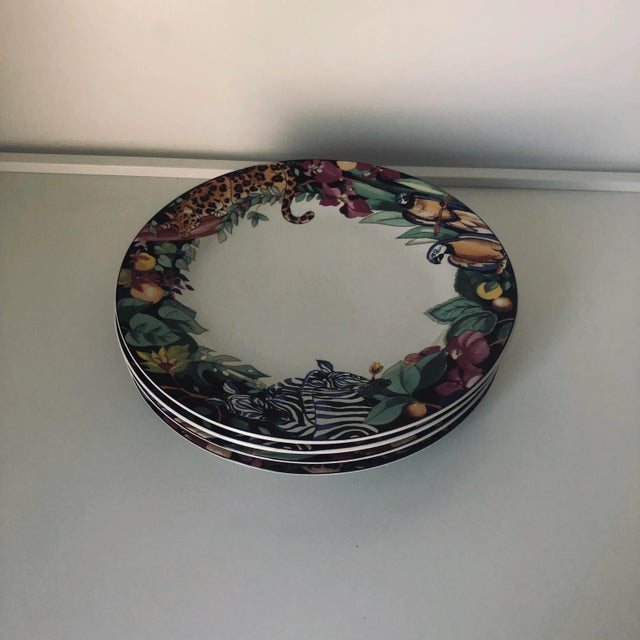 Ceramic 90's Vitromaster Rain Forest Salad Plates S/4 For Sale - Image 7 of 7