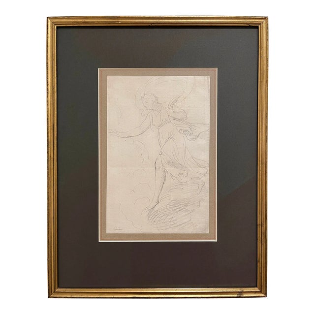Old Master Framed Baroque Pencil Study for a Mythological Composition For Sale