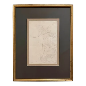 Old Master Framed Baroque Pencil Study for a Mythological Composition
