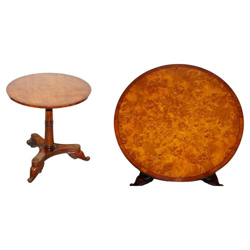 Empire French Burr Walnut Side Table For Sale - Image 12 of 12