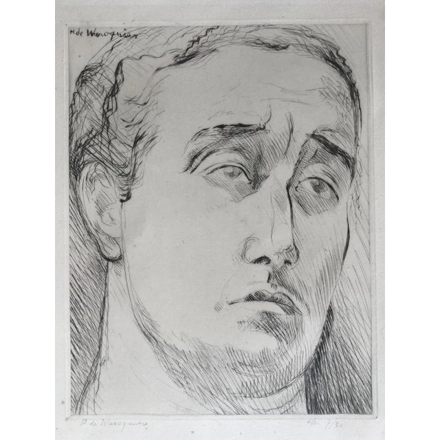 Henry De Waroquier, Portrait of a Man, 1945, Engraving For Sale - Image 6 of 6