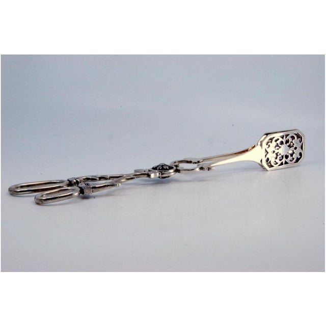 Silver Silver Salad Tongs with Dolphin Figures For Sale - Image 8 of 9