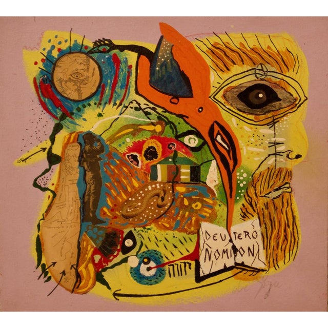 Deuteronomy, Late 20th-Century, Abstract Mixed Media on Wood by George De Goya, 1976 For Sale - Image 11 of 11