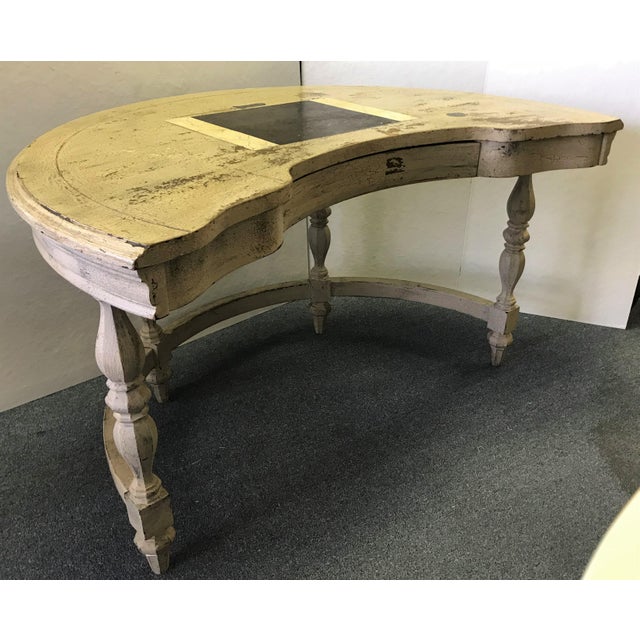 Shabby Chic Hand Painted SemiCircle Desk With Drawer by Hammary Chairish