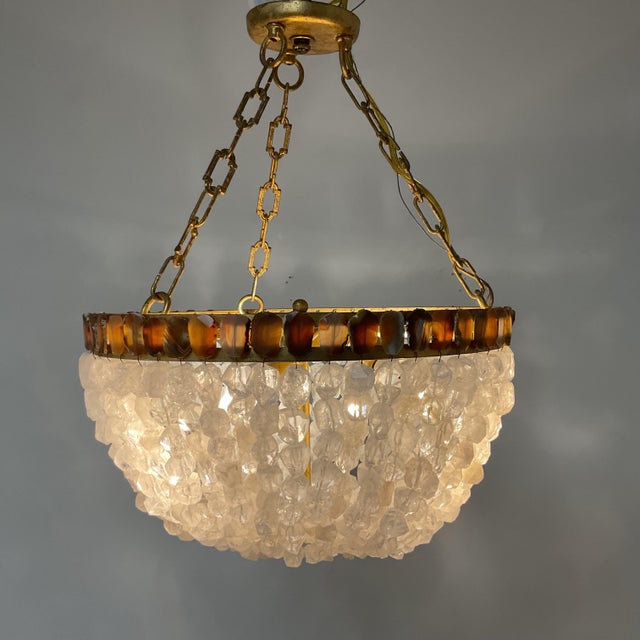 Contemporary Majorie Skouras Aleka Rock Crystal Basket Chandelier For Sale - Image 3 of 8