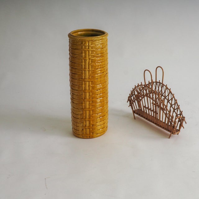 Large Vase in Yellow Ceramic, 1970s For Sale - Image 6 of 7