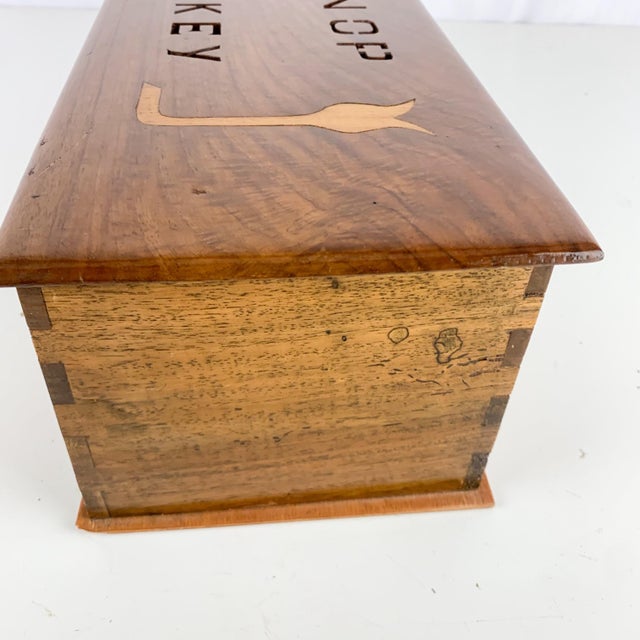 Brown Vintage Sinop Turkey Tulips Handmade Wooden Tramp Art Folk Box Mirror Drawers For Sale - Image 8 of 12