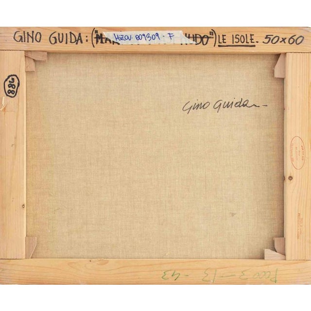 Contemporary Gino Guida, The Islands, 1980s, Oil Painting on Canvas For Sale - Image 3 of 5