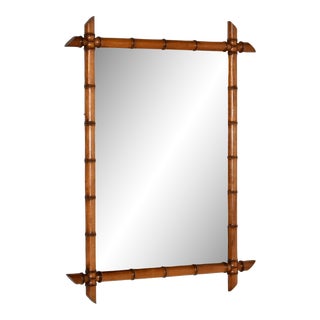 Late 19th Century French Faux Bamboo Mirror For Sale