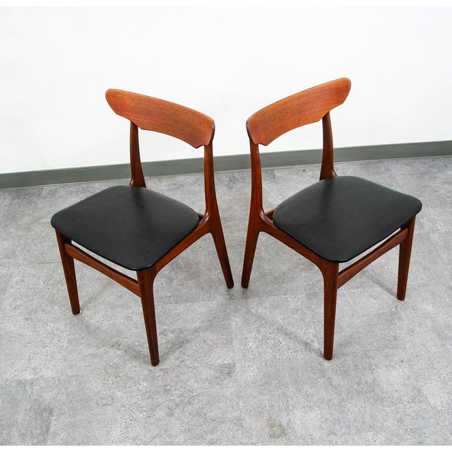 Set of 2 Teak Dining Chairs by Elgaars and Schionning, Denmark 1960s. Great classic design that offers timeless style....