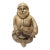 Vintage Large Hand Carved Wooden Santa Claus Holding Deer Sculpture For Sale