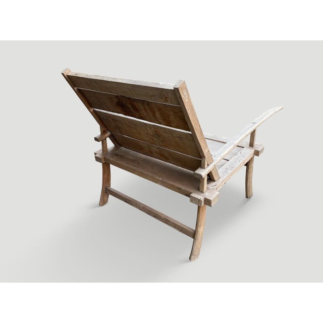 Impressive Antique Teak Wood Chair or Chaise For Sale - Image 4 of 6
