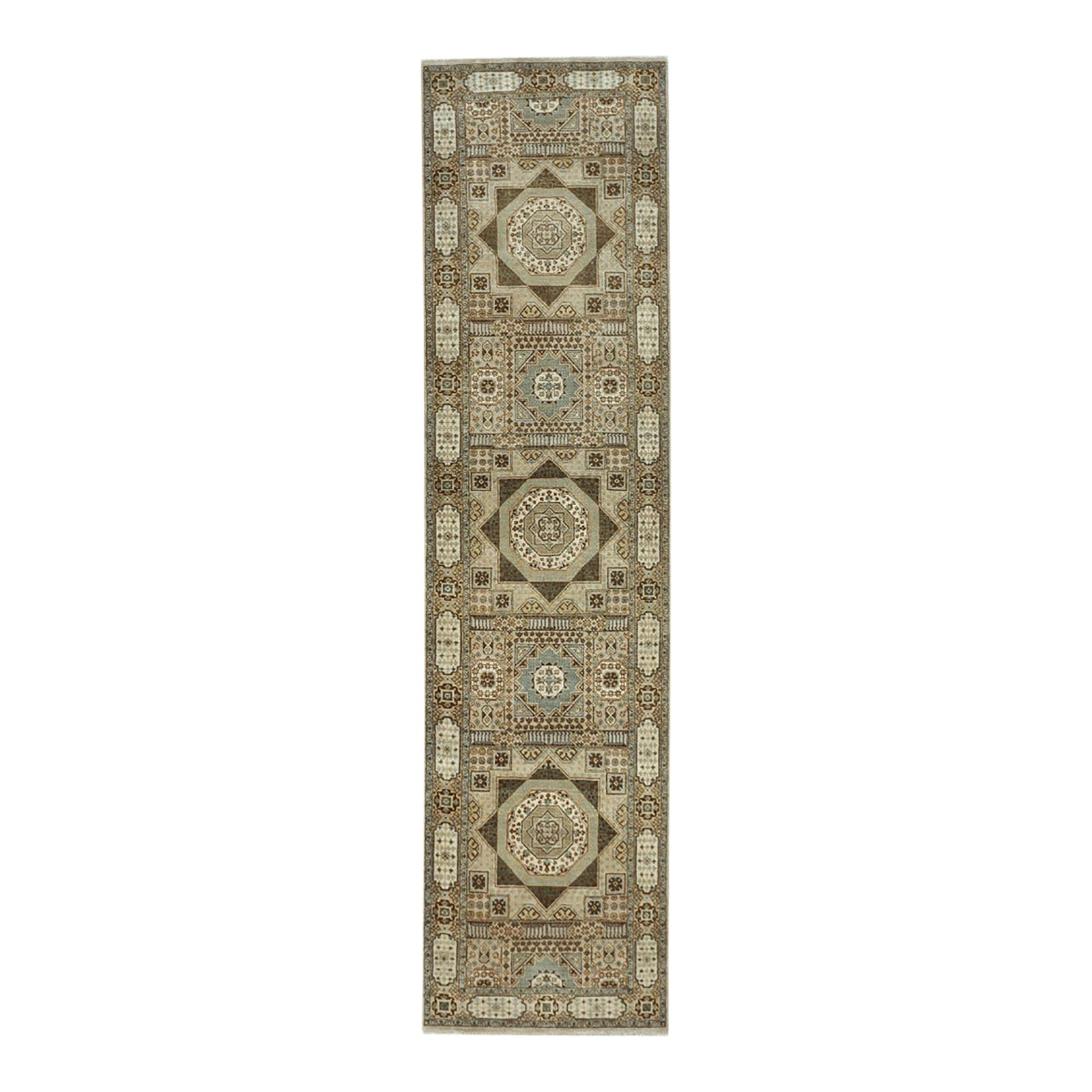 Hand-Knotted Vintage Runner Rug. 3'x 12' | Chairish