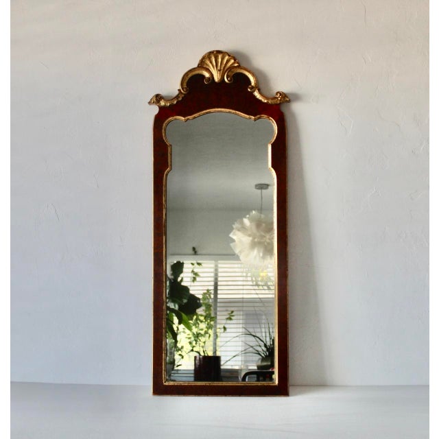 Wood Vintage Italian La Barge Burl-Wood Gilded Wall Mirror For Sale - Image 7 of 18
