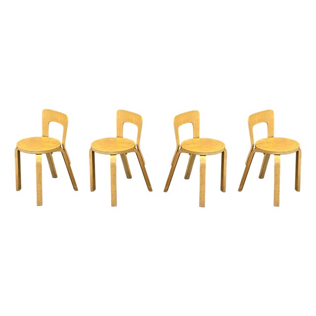 Vintage Chairs Model 65 by Alvar Aalto for Artek, Set of 4 For Sale