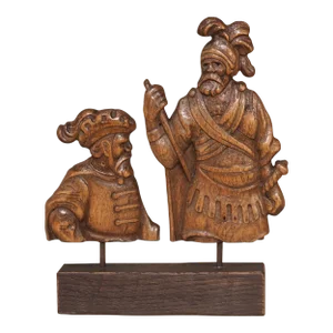 Circa 1800 Mounted Carved Oak Soldier Figures From Flanders