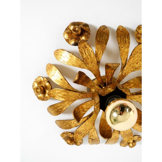 Brutalist Florentine Gold-Plated Iron Ceiling Lamp, 1960s For Sale - Image 15 of 18