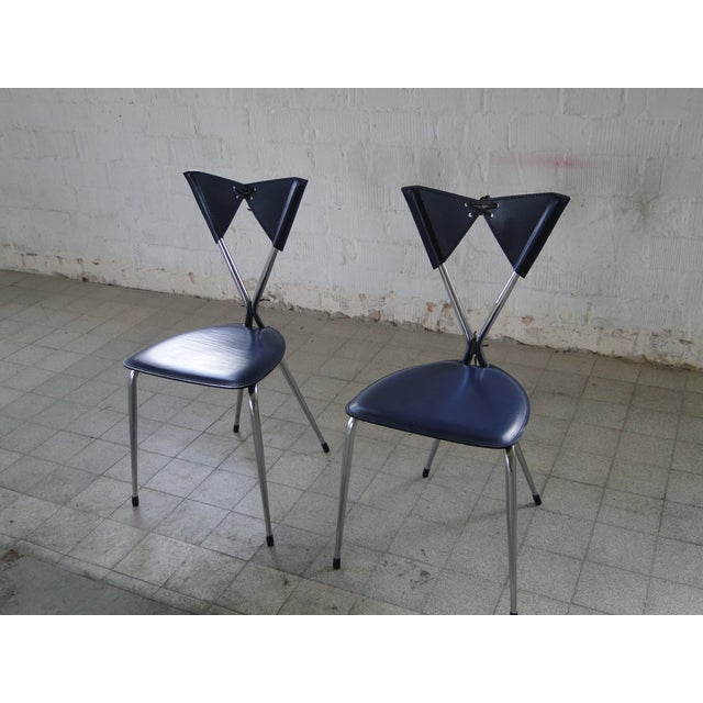 Italian Butterfly Chair with Chromed Steel Tubing and Leather by Arrben, 1980s, Set of 2 For Sale - Image 16 of 18