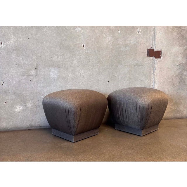 2000 - 2009 Marge Carson Style Silk Poufs/ Pair For Sale - Image 5 of 5