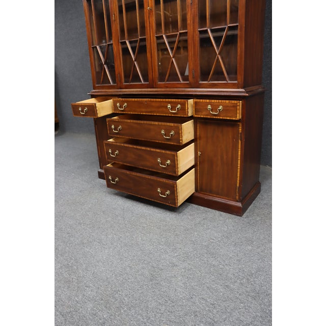 Henkel Harris Mahogany Breakfront China Cabinet For Sale - Image 10 of 12