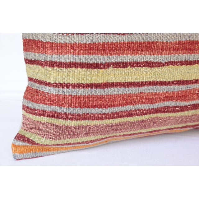 Textile Stripe Design Kilim Pillow For Sale - Image 7 of 12