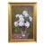 Late 20th Century Bouquet of Purple Peony Flowers in a Glass Vase Still Life Oil Painting on Canvas 41" For Sale