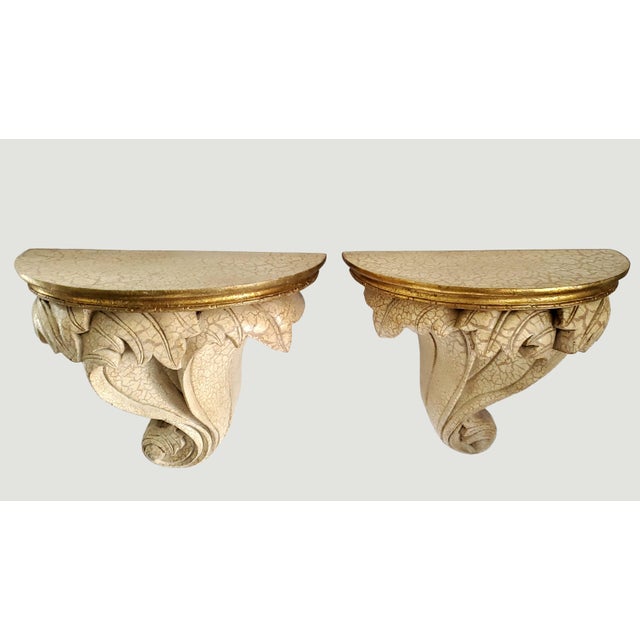 Corbel Wall Sconce Shelves - Extra-Large Pair Antique Style For Sale - Image 11 of 11