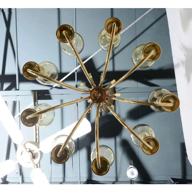 1970s Brass Chandelier For Sale - Image 9 of 10