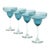 Timeless Classic Teal Crystal Margarita Glasses - Set of 4 For Sale