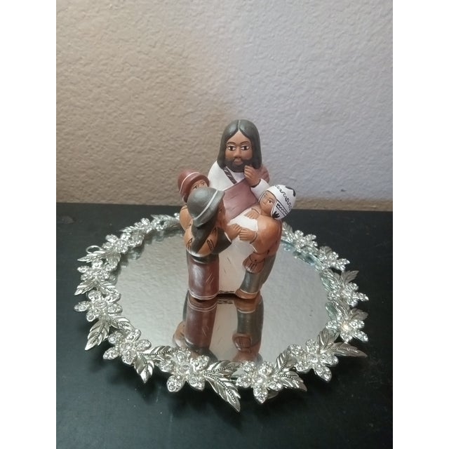 1980s Gorgeous Signed Jesus Storyteller Terracotta Folk Art Figurine From Peru For Sale - Image 5 of 6