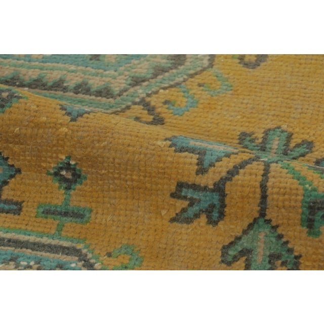 Traditional Vintage Turkish Runner With Golden Floral Medallion Design - Rug & Kilim For Sale - Image 3 of 9