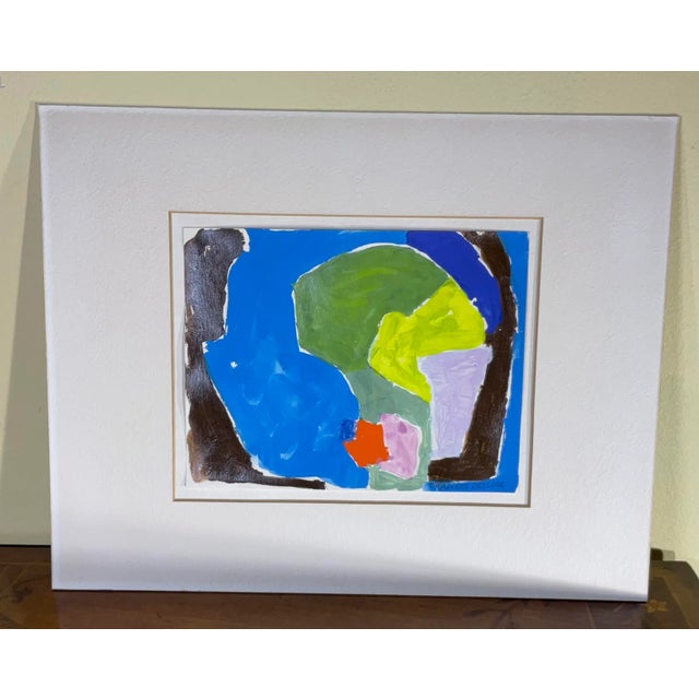 Mid century abstract watercolors painting ,frame is not included. Signed by : Frances Desloge Actual painting size without...