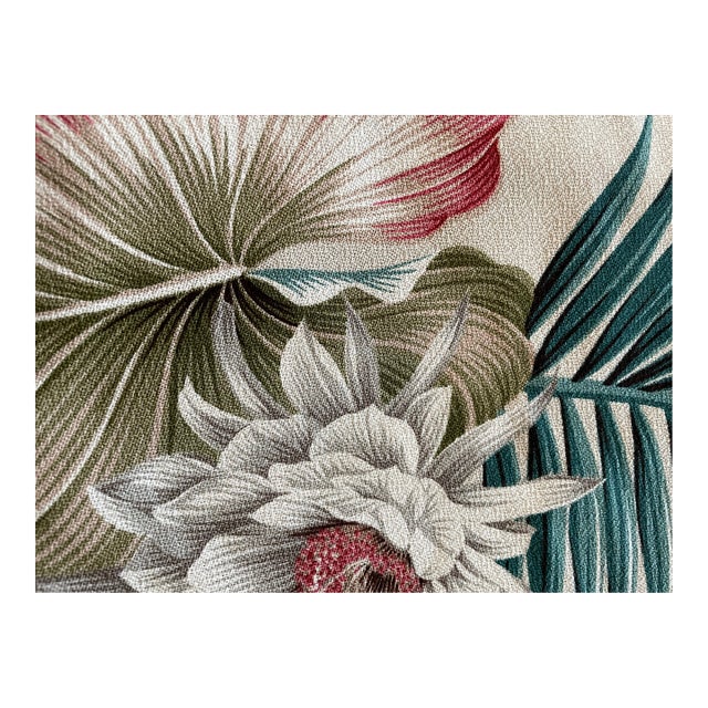 Vintage 2001 Tropical Print Trendtex Fabrics Cotton Barkcloth Floral. 5 Yards For Sale - Image 4 of 5