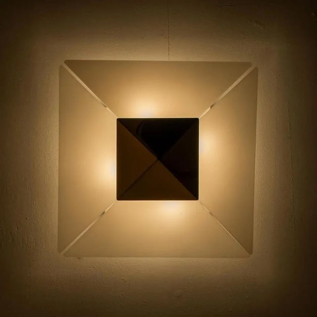 White Pyramid Shaped Flush Mount by J.T. Kalmar, 1970 For Sale - Image 8 of 14