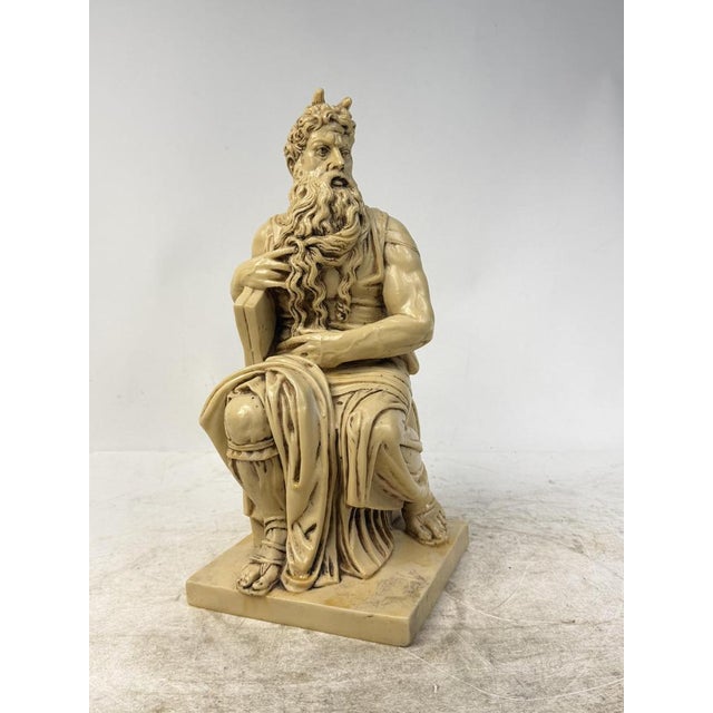 Cream Statue of Moses after Michelangelo, 1960s For Sale - Image 8 of 8