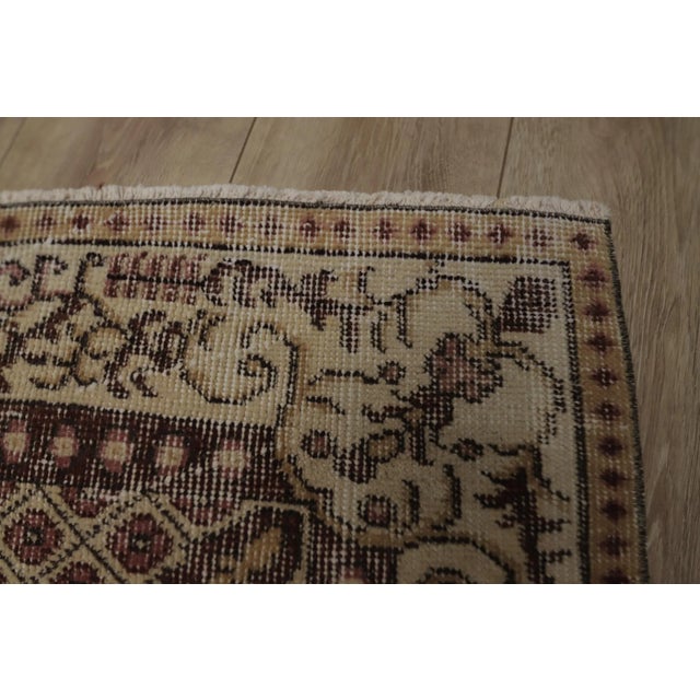 1970s Turkish Floral Desing Oushak Accent Rug For Sale - Image 10 of 13