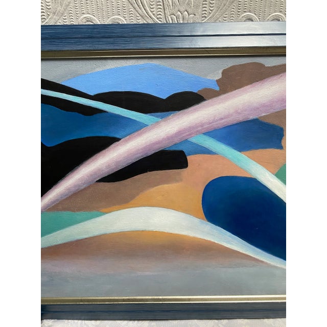 1980s Postmodern Abstract Oil Painting by Bouffard For Sale - Image 4 of 7